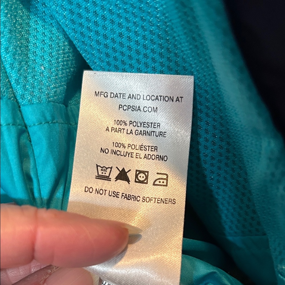 Patagonia Large - Piolet Jacket Mountain Parka Navy with Teal Lining and Accents - Picture 10 of 10